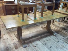 Heal & Son Ltd, London, rectangular oak drop side dining table with Ivorine label underside,