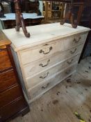 Georgian stripped pine chest of two short above three long drawers on bracket feet,