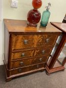 Mahogany five drawer secretaire chest, 91.5cm by 76cm by 40cm.