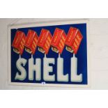 Tin sign marked Shell.