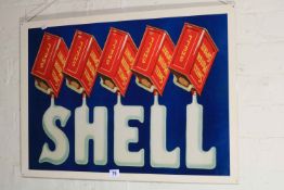 Tin sign marked Shell.