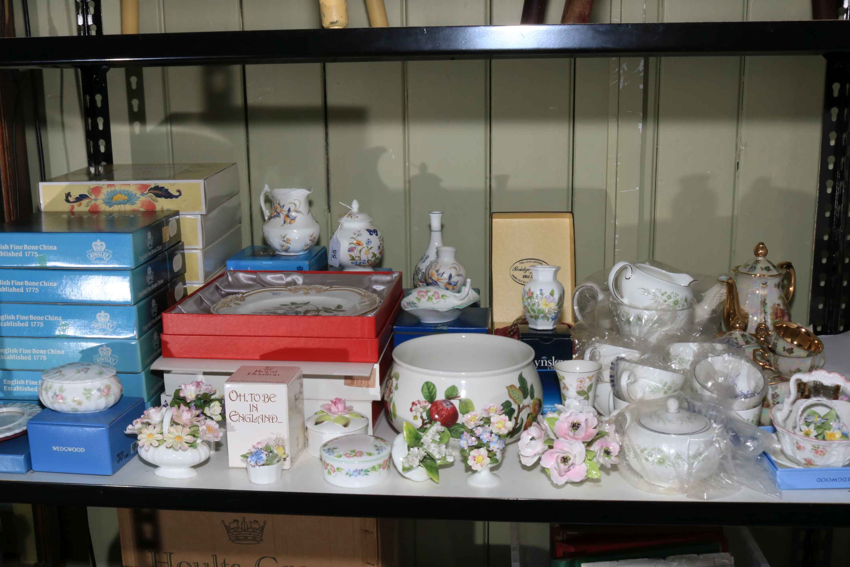 Collection of Aynsley, Wedgwood, Continental porcelain, Bridge crystal, etc.