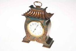 Pagoda style chinoiserie decorated mantel clock.