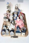 Seven Lladro figurines, Coalport and Royal Doulton ladies, seven KLM, Nao, etc.