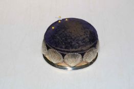 Victorian silver shell design pin cushion jewel box, London 1890.