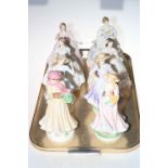 Five Royal Worcester ladies,