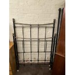 Victorian black and brass 3ft 6" bedstead.