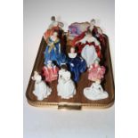 Ten Royal Doulton figures including Belle of the Ball, Bo Peep, etc.