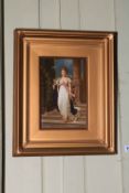 Vienna KPM porcelain plaque painted with elegant portrait of Queen Louise of Prussia after Gustav