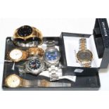 Collection of six Gents wristwatches including three Accurist.