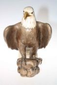 Large signed ceramic model of an American eagle, 37cm.