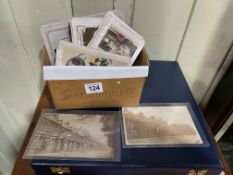 Collection of postcards including Balby RP street scenes, greetings cards, cigarette cards, etc.