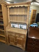 Pine shelf back dresser, 197cm by 95cm by 44cm.