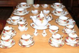 Royal Albert Old Country Roses table service, 48 pieces.