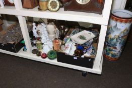 Royal Worcester, Spode and Royal Doulton figurines, cat sculptures, glass, plates,