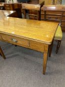 Victorian oak fold top tea table and pair Victorian mahogany bar back side chairs (3).