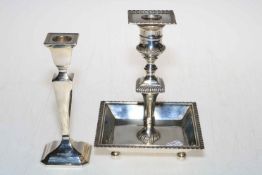 Edwardian silver chamber candlestick with gadroon borders, Sheffield 1901, 17cm,