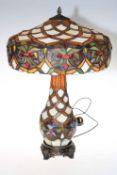 Tiffany style lamp, 69cm high.