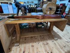 Heal & Son Ltd, London, rectangular oak drop side dining table with Ivorine label underside,