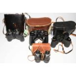 Four pairs of binoculars including Meibo, Swift Newport, Tasco Executive,