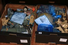 Two boxes of Star Wars, 1990s MicroMachines and Military Battle Zones vehicles and figures, etc.