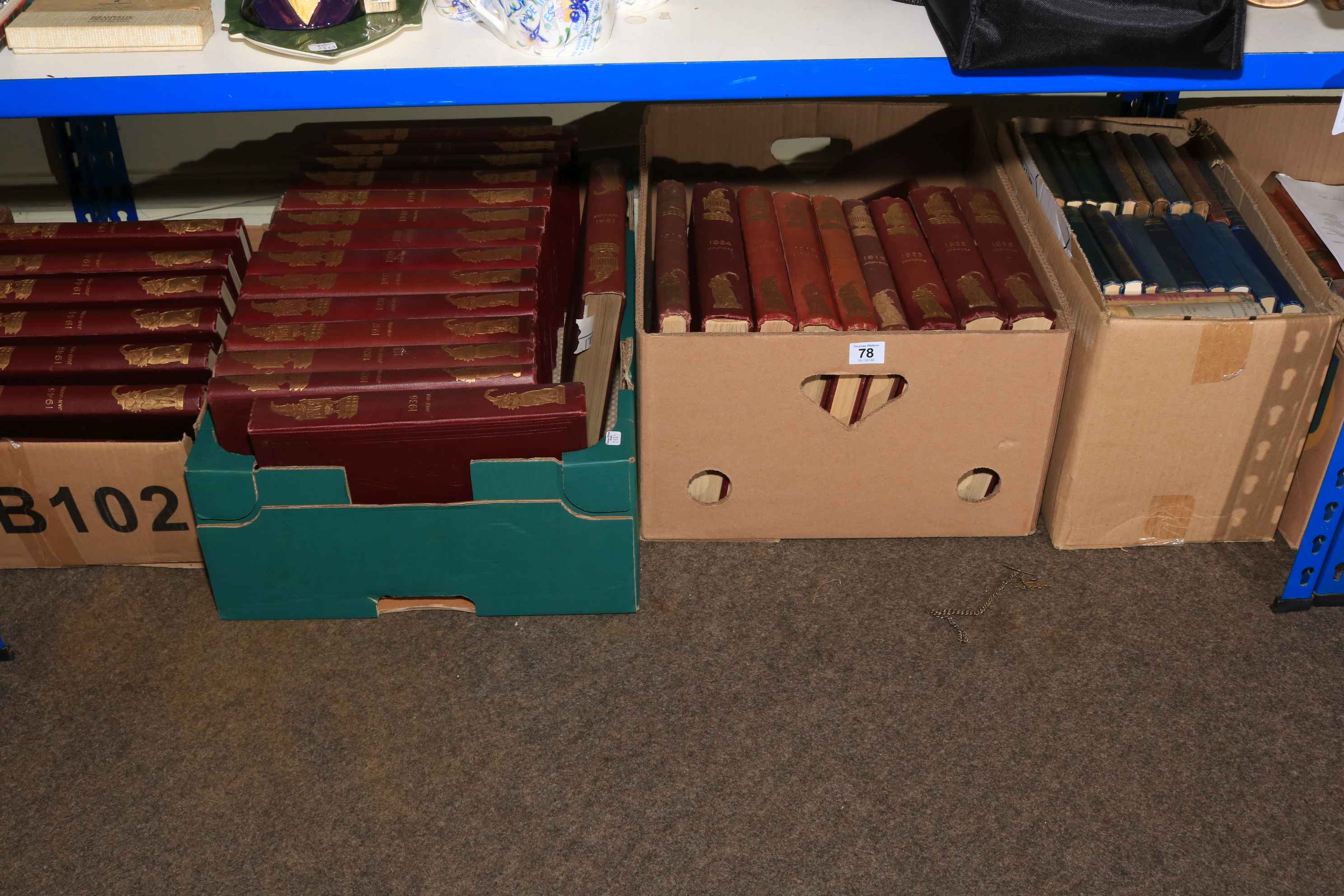 Sixteen boxes of books including Punch, leather bound, etc. - Image 4 of 5
