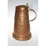 Vintage beaten copper flagon, 47cm high.