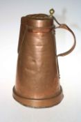 Vintage beaten copper flagon, 47cm high.