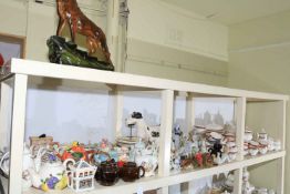 Novelty teapots, dog figurines, dinner and tea wares, decorative porcelain, etc.