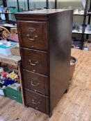 Early 20th Century oak four drawer filing cabinet, 133.5cm by 41cm by 70cm.