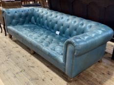 Alexander & James sea green buttoned leather and studded Chesterfield settee,
