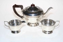 Silver three piece tea service, Birmingham 1941.