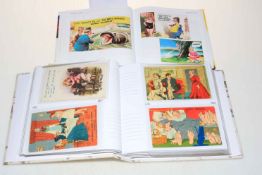 Collection of humorous seaside and artist signed postcards including saucy postcards book of the