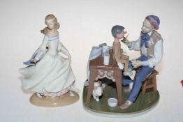 Lladro Pinocchio 5396 and Cinderella 4828 figures.