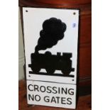 Cast iron Crossing Railway Sign, 59cm high.