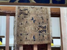 Oriental prayer rug 1.40 by 0.45.