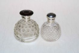 Silver and tortoiseshell topped scent bottle, Birmingham 1925,