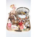 Royal Crown Derby pieces, Royal Doulton figures including Springtime, Home Again and Tinkle Bell,