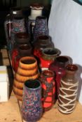 Collection of West German pottery (13).