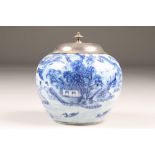 19th/20th century Chinese blue and white vase, decorated with a continuous landscape, four character