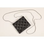 Louis Vuitton Damier Vernis evening bag, finished in black, chrome sides and strap 10cm x 12cm
