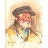 Cowan Dobson RBA (Scottish 1894-1980) Pair framed watercolours, signed 'Portraits of an Old