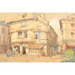 Robert Eadie (Scottish 1877-1954) Gilt framed watercolour, signed 'Dinan Street Scene with