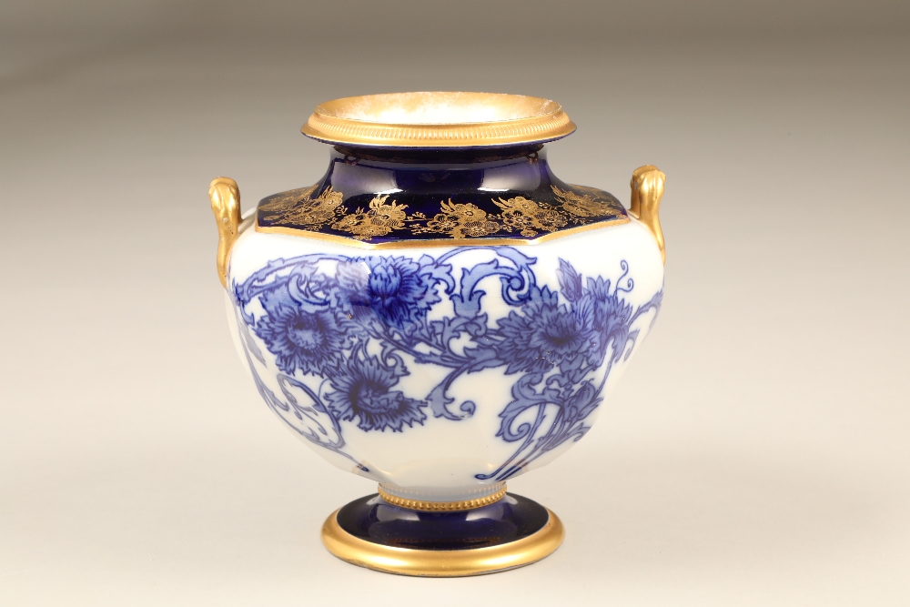 McIntyre Aurelian ware vase, by William Moorcroft circa 1900, with blue foliate decoration and