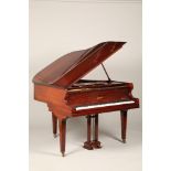 Mahogany cased Berry baby grand piano Length 126cm, Depth 129cm, Height 98cm