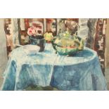 Unsigned Framed watercolour 'Still Life with Brass Kettle' 39cm x 56cm