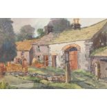 Stan Wormald Framed watercolour 'Country Cottages' 35cm x 51cm