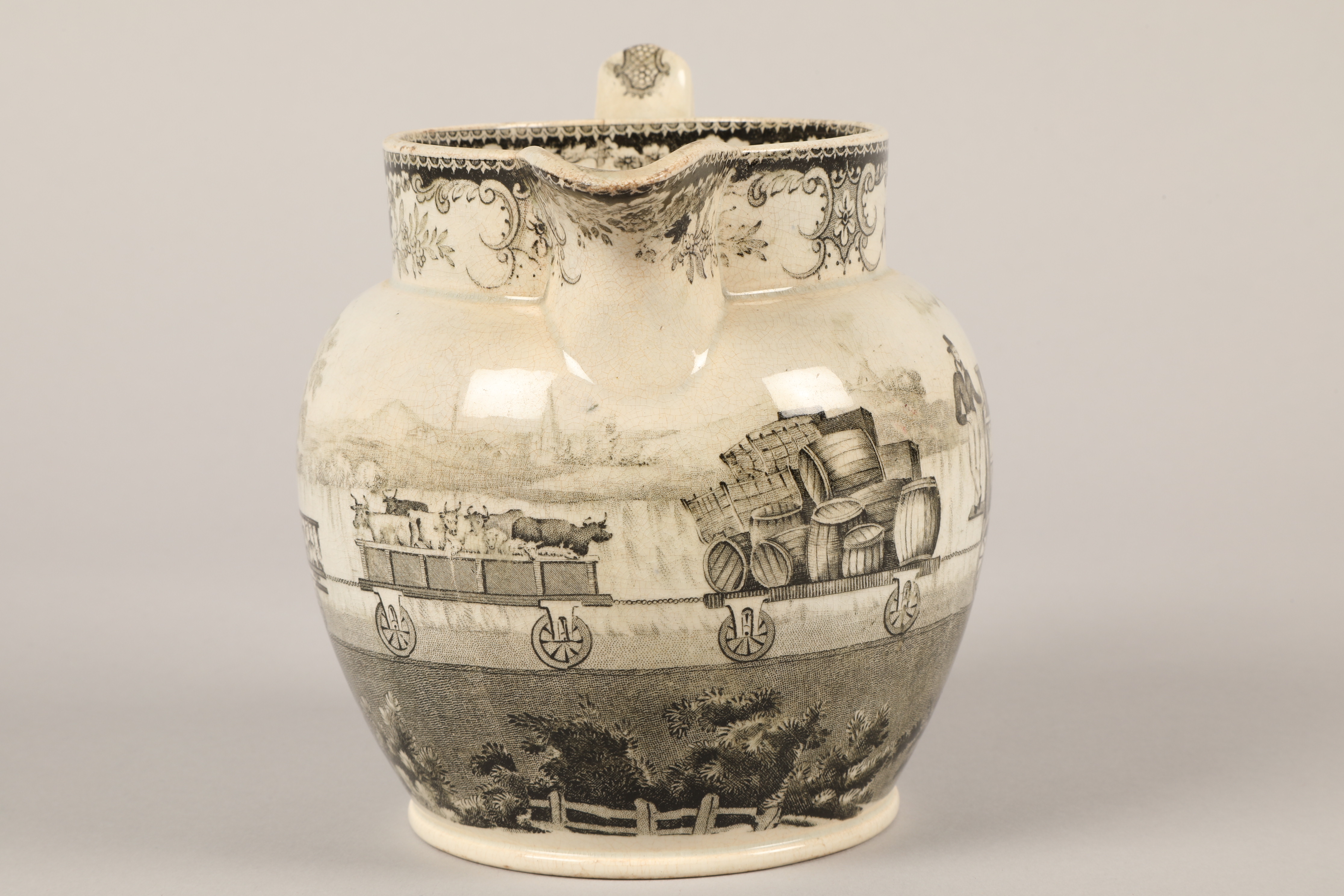 Liverpool creamware transfer printed jug, made by Herculaneum Factory, to commemorate the Rainhill - Image 6 of 8