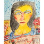 John Bellany (Scottish 1942-2013) Framed watercolour, signed 'The Italian Maid' 33cm x 29cm