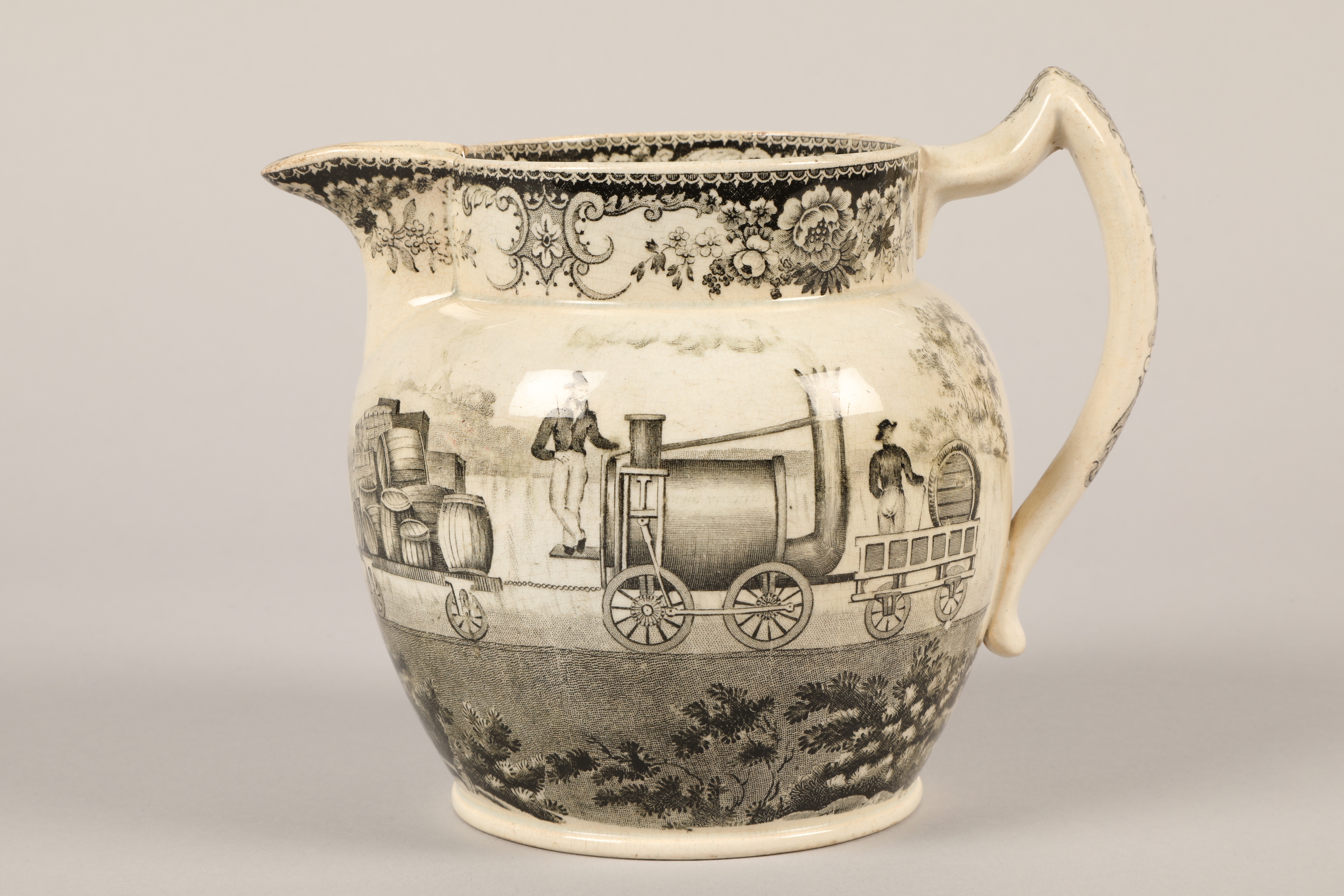 Liverpool creamware transfer printed jug, made by Herculaneum Factory, to commemorate the Rainhill - Image 5 of 8